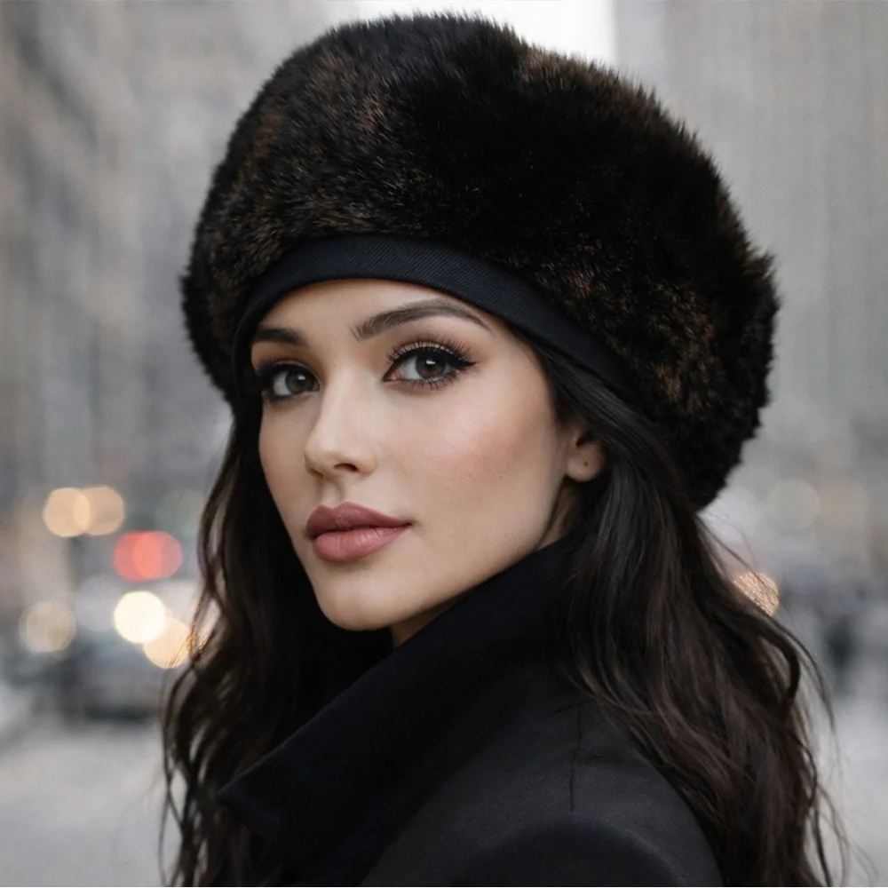 Norma Kamali for Stetson Hat Faux Fur Cossack Style Trapper Vintage 1980s OSFM